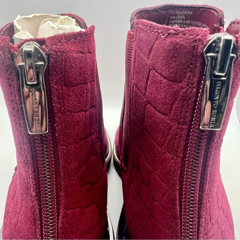 Vince Camuto Kelivena Sz 8 W WIDE EU 38.5 Women's Suede Chelsea Boot Fired Brick - Picture 5 of 9